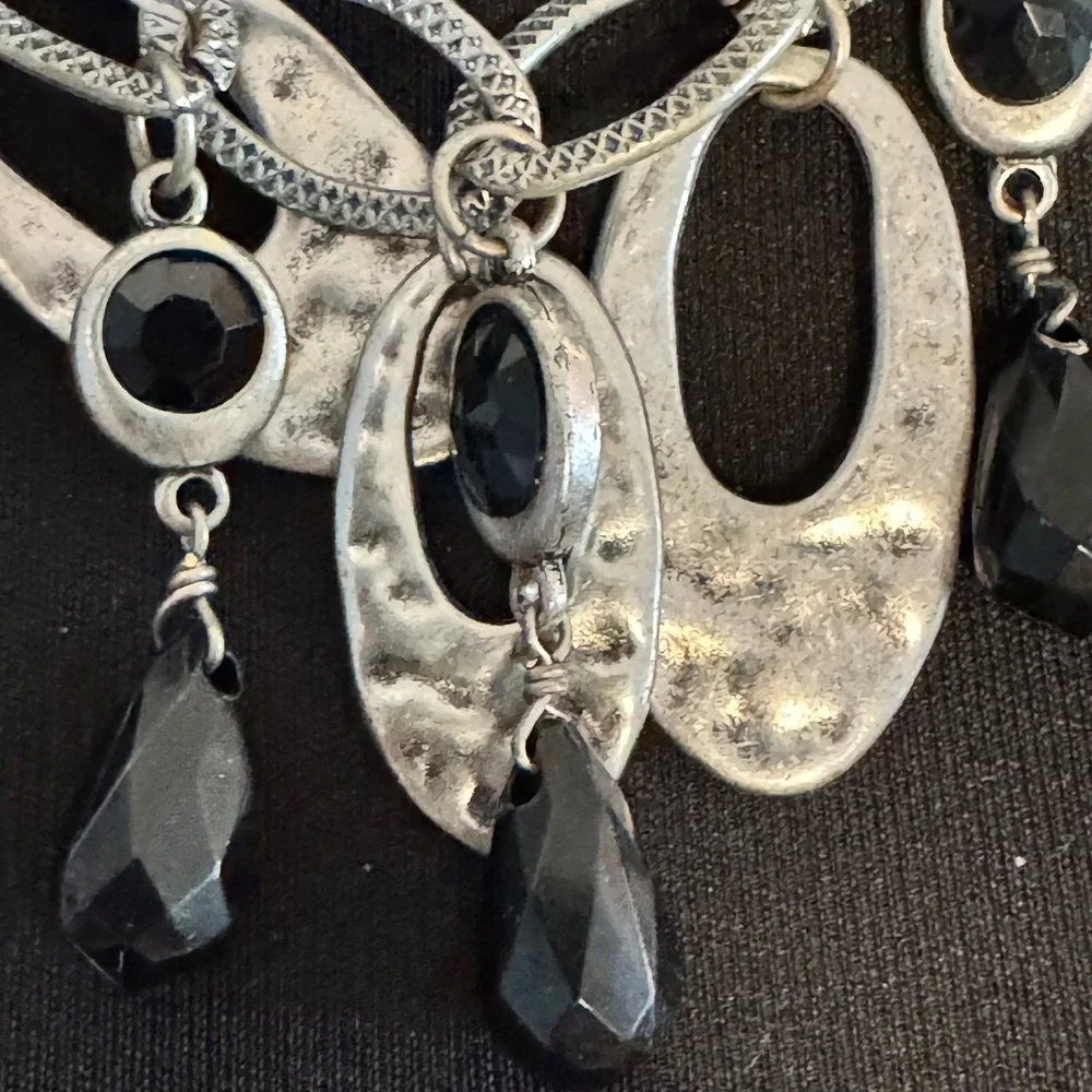 Silver and Black Chunky Necklace